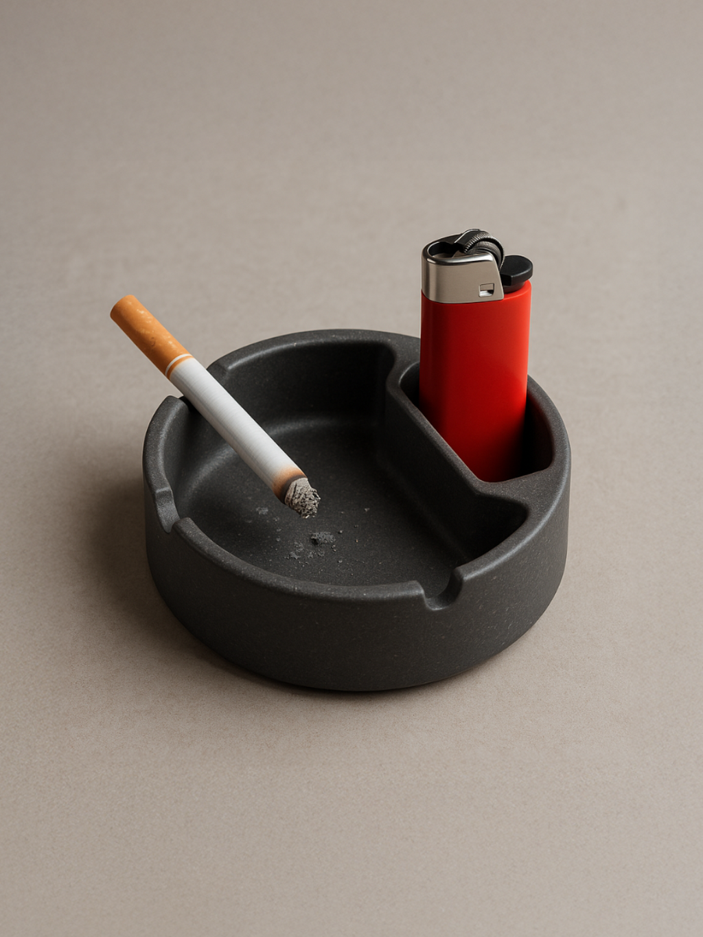 Ashtray with lighter holder for Cigarette, Smokeless Odorless Windproof Ashtrays for Home Office Tabletop Outside Patio Outdoor Balcony