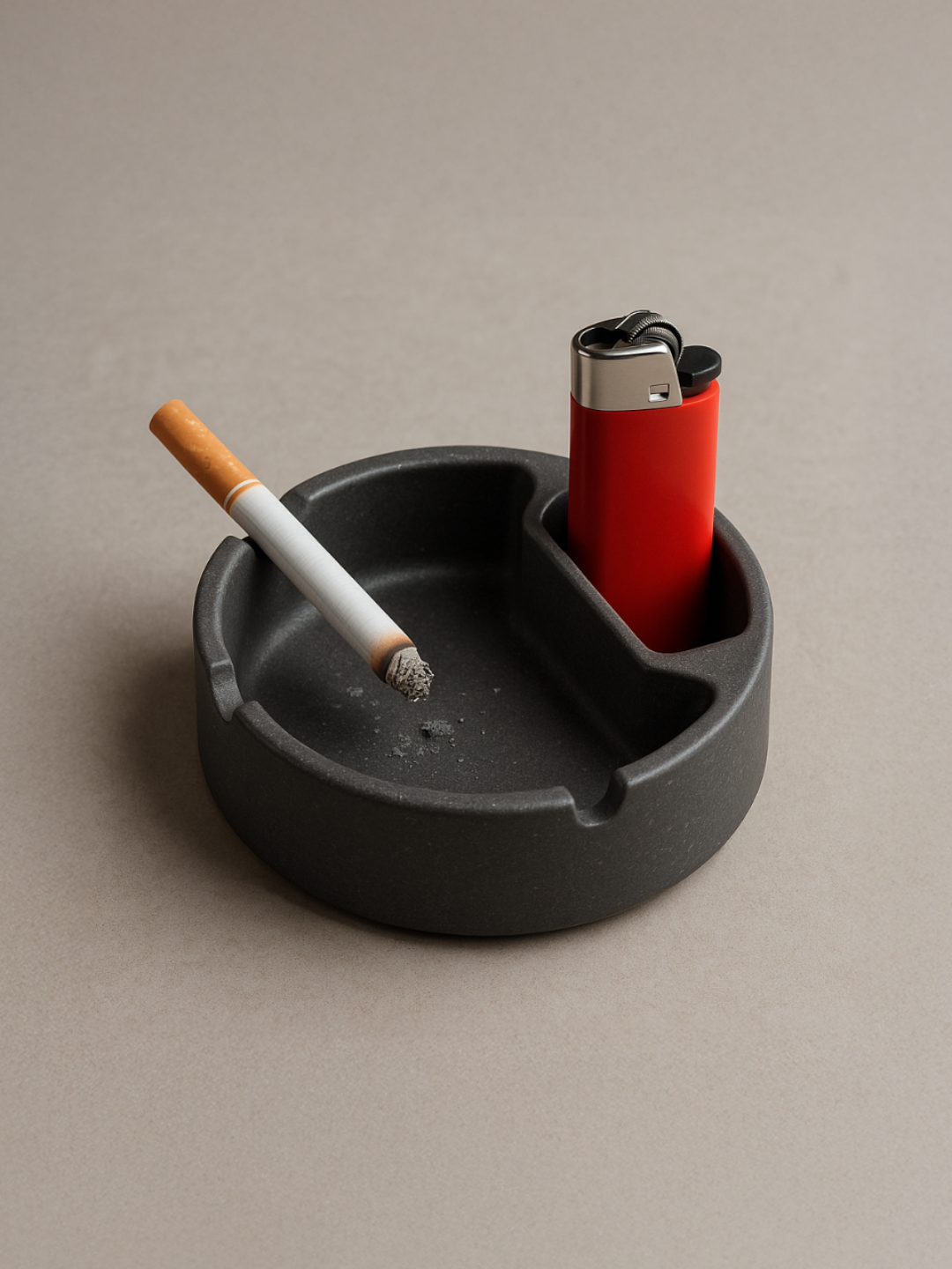 Ashtray with lighter holder for Cigarette, Smokeless Odorless Windproof Ashtrays for Home Office Tabletop Outside Patio Outdoor Balcony