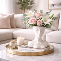 Body Vase Face Vase, Flower Vases for Decor Female Form Head Half Body Vase Unique Decorative Modern Style for Home Living Room Office Book Shelf