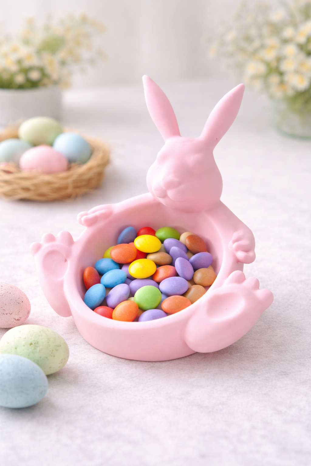 Easter Decorations Candy Dish Bowl Candy Server - Nut Dish - Easter Bunny Bowl  Snack Serving Dish with Rabbit Tabletop Decor home decor