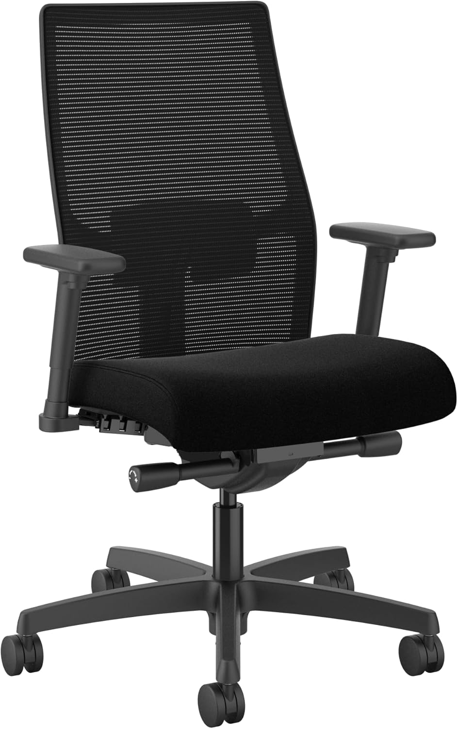 HON Ignition 2.0 Mid-Back Task Chair, Advanced Tilt Controls, Black Frame, Black