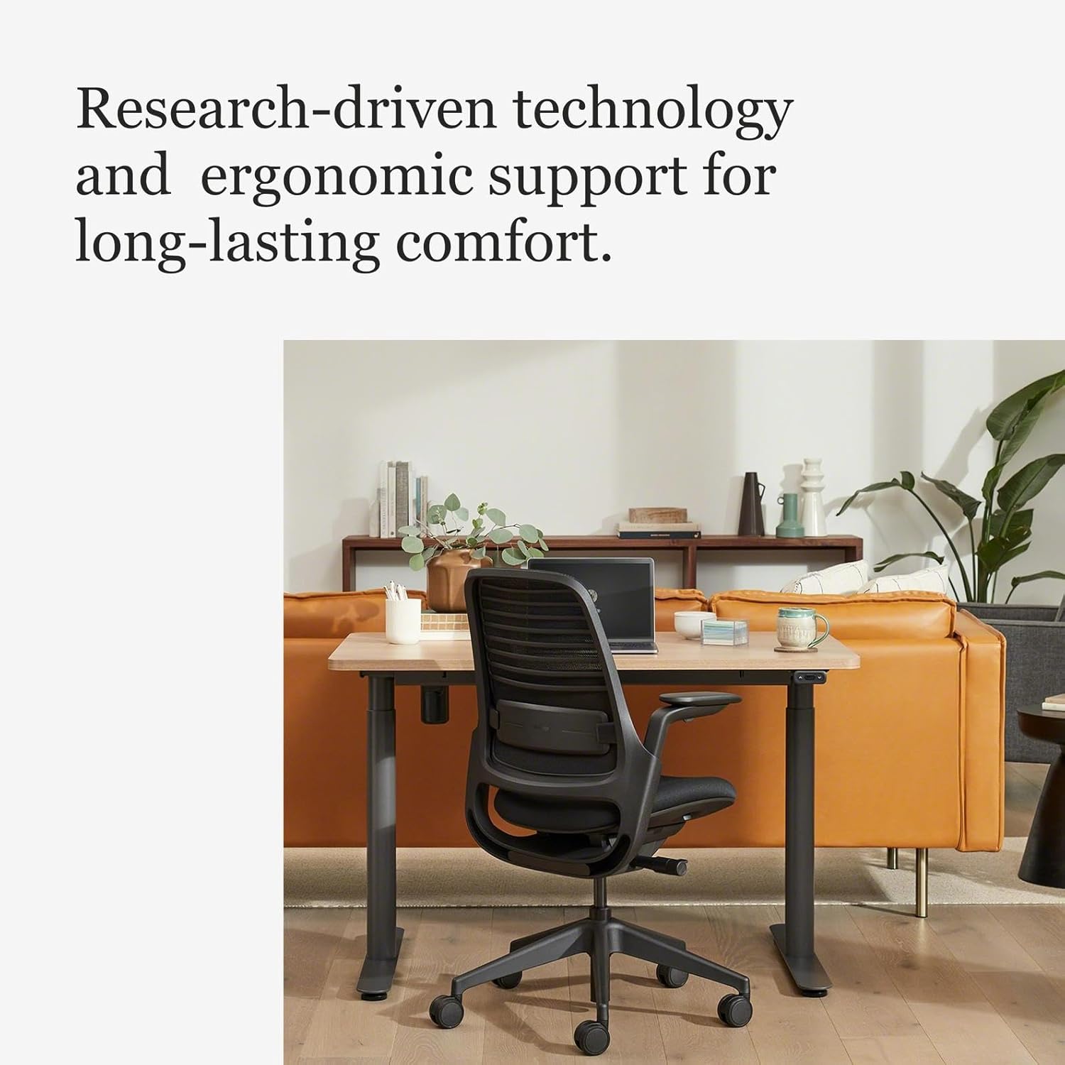 Steelcase Series 1 Office Chair - Ergonomic Work Chair with Wheels for Carpet - Helps Support Productivity - Weight-Activated Controls, Back & Arm Support - Easy Assembly - Licorice