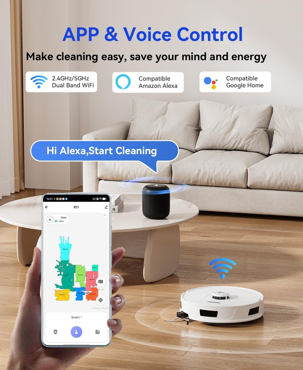 Redroad Robot Vacuum Cleaner 20,000 Pa Robot Vacuum and Mop,90 Day Self Emptying Vacuum Robot,Lidar Navigation,5G/2.4GWiFi APP Aspirateur Robot,Self-Charging Robot Vacuums for Pet,Floor,Carpet White