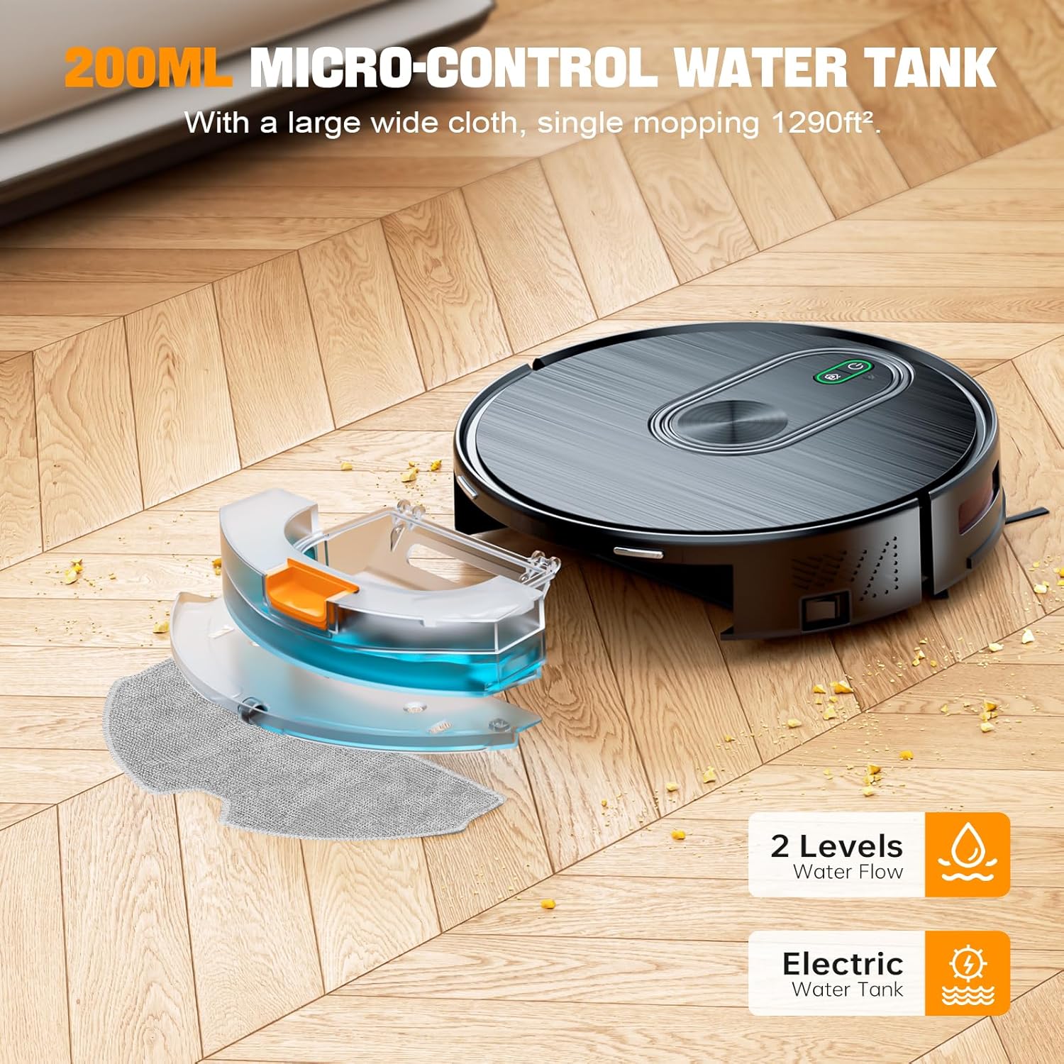 XIEBro Robot Vacuum and Mop Combo, 2 in 1 Robotic Vacuums Cleaner with 6500Pa Max Suction, App/Wi-Fi/Voice, Robot Vacuum with Schedule, Self-Charging, Slim, for Pet Hair, Hard Floor, Carpet